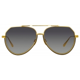 Linda Farrow - Bayer Aviator Sunglasses in Yellow Gold - LFL1472C1SUN - Linda Farrow Eyewear