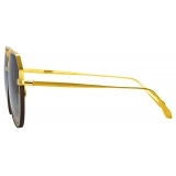 Linda Farrow - Occhiali da Sole Bayer Aviatore in Oro Giallo - LFL1472C1SUN - Linda Farrow Eyewear