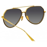 Linda Farrow - Occhiali da Sole Bayer Aviatore in Oro Giallo - LFL1472C1SUN - Linda Farrow Eyewear