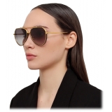 Linda Farrow - Bayer Aviator Sunglasses in Yellow Gold - LFL1472C1SUN - Linda Farrow Eyewear