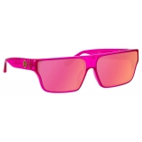 Linda Farrow - Brady Flat Top Sunglasses in Neon Pink - LFL1501C2SUN - Linda Farrow Eyewear