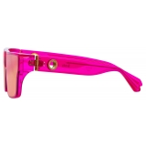 Linda Farrow - Brady Flat Top Sunglasses in Neon Pink - LFL1501C2SUN - Linda Farrow Eyewear