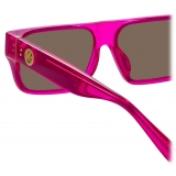 Linda Farrow - Brady Flat Top Sunglasses in Neon Pink - LFL1501C2SUN - Linda Farrow Eyewear