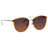 Linda Farrow - Calthorpe Oval Sunglasses in Orange - LFL251C93SUN - Linda Farrow Eyewear