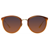 Linda Farrow - Calthorpe Oval Sunglasses in Orange - LFL251C93SUN - Linda Farrow Eyewear