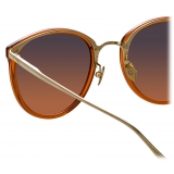 Linda Farrow - Occhiali da Sole Ovali Calthorpe in Arancione - LFL251C93SUN - Linda Farrow Eyewear