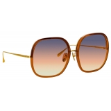 Linda Farrow - Celia Oversized Sunglasses in Orange - LFL1405C4SUN - Linda Farrow Eyewear