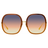 Linda Farrow - Celia Oversized Sunglasses in Orange - LFL1405C4SUN - Linda Farrow Eyewear