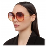 Linda Farrow - Celia Oversized Sunglasses in Orange - LFL1405C4SUN - Linda Farrow Eyewear