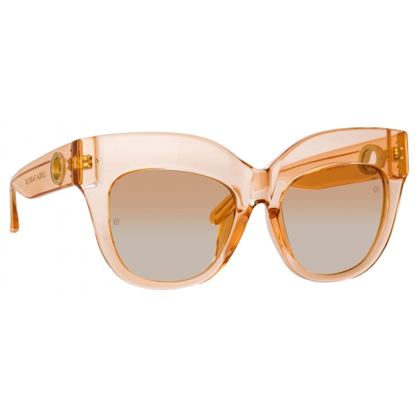 Linda Farrow - Dunaway Oversized Sunglasses in Peach - LFL1049C11SUN - Linda Farrow Eyewear