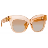 Linda Farrow - Dunaway Oversized Sunglasses in Peach - LFL1049C11SUN - Linda Farrow Eyewear