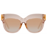 Linda Farrow - Dunaway Oversized Sunglasses in Peach - LFL1049C11SUN - Linda Farrow Eyewear