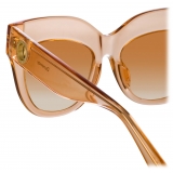 Linda Farrow - Dunaway Oversized Sunglasses in Peach - LFL1049C11SUN - Linda Farrow Eyewear