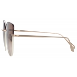 Linda Farrow - Eloise Cat Eye Sunglasses in Mocha and Light Gold - Linda Farrow Eyewear