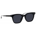 Linda Farrow - Evans D-Frame Sunglasses in Black and Matt Nickel - LFL1508C4SUN - Linda Farrow Eyewear