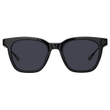 Linda Farrow - Evans D-Frame Sunglasses in Black and Matt Nickel - LFL1508C4SUN - Linda Farrow Eyewear