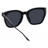 Linda Farrow - Evans D-Frame Sunglasses in Black and Matt Nickel - LFL1508C4SUN - Linda Farrow Eyewear