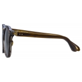 Linda Farrow - Fletcher Angular Sunglasses in Caramel Horn - LFL1103C15SUN - Linda Farrow Eyewear