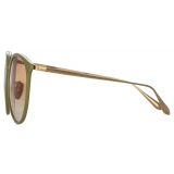 Linda Farrow - Kings Oversized Sunglasses in Sage - Linda Farrow Eyewear