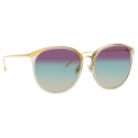 Linda Farrow - Kings Oversized Sunglasses in Truffle and Purple - Linda Farrow Eyewear