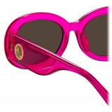 Linda Farrow - Lina Oval Sunglasses in Neon Pink - LFL1462C3SUN - Linda Farrow Eyewear