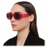 Linda Farrow - Lina Oval Sunglasses in Neon Pink - LFL1462C3SUN - Linda Farrow Eyewear