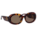 Linda Farrow - Lina Oval Sunglasses in Tortoiseshell - LFL1462C2SUN - Linda Farrow Eyewear