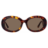 Linda Farrow - Lina Oval Sunglasses in Tortoiseshell - LFL1462C2SUN - Linda Farrow Eyewear