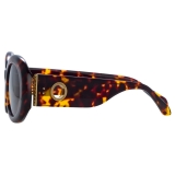 Linda Farrow - Lina Oval Sunglasses in Tortoiseshell - LFL1462C2SUN - Linda Farrow Eyewear