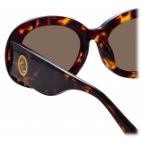 Linda Farrow - Lina Oval Sunglasses in Tortoiseshell - LFL1462C2SUN - Linda Farrow Eyewear