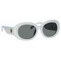 Linda Farrow - Occhiali da Sole Ovali Lina in Bianco - LFL1462C4SUN - Linda Farrow Eyewear