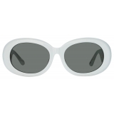 Linda Farrow - Lina Oval Sunglasses in White - LFL1462C4SUN - Linda Farrow Eyewear