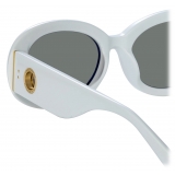 Linda Farrow - Lina Oval Sunglasses in White - LFL1462C4SUN - Linda Farrow Eyewear