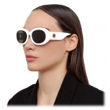 Linda Farrow - Lina Oval Sunglasses in White - LFL1462C4SUN - Linda Farrow Eyewear