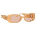 Linda Farrow - Lola Rectangular Sunglasses in Peach - Linda Farrow Eyewear