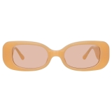 Linda Farrow - Lola Rectangular Sunglasses in Peach - Linda Farrow Eyewear