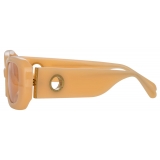 Linda Farrow - Lola Rectangular Sunglasses in Peach - Linda Farrow Eyewear