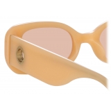 Linda Farrow - Lola Rectangular Sunglasses in Peach - Linda Farrow Eyewear