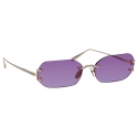 Linda Farrow - Magali Angular Sunglasses in Light Gold - LFL1477C2SUN - Linda Farrow Eyewear