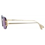 Linda Farrow - Magali Angular Sunglasses in Light Gold - LFL1477C2SUN - Linda Farrow Eyewear