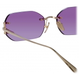 Linda Farrow - Magali Angular Sunglasses in Light Gold - LFL1477C2SUN - Linda Farrow Eyewear