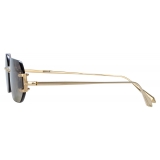 Linda Farrow - Magali Angular Sunglasses in Light Gold and Mocha - LFL1477C3SUN - Linda Farrow Eyewear