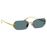 Linda Farrow - Magali Angular Sunglasses in Yellow Gold - LFL1477C1SUN - Linda Farrow Eyewear