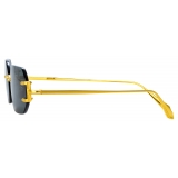 Linda Farrow - Magali Angular Sunglasses in Yellow Gold - LFL1477C1SUN - Linda Farrow Eyewear