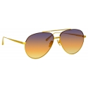 Linda Farrow - Marcelo Aviator Sunglasses in Yellow Gold - LFL1421C7SUN - Linda Farrow Eyewear