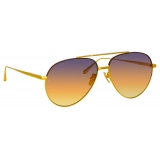 Linda Farrow - Marcelo Aviator Sunglasses in Yellow Gold - LFL1421C7SUN - Linda Farrow Eyewear