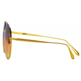 Linda Farrow - Marcelo Aviator Sunglasses in Yellow Gold - LFL1421C7SUN - Linda Farrow Eyewear