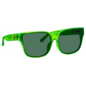 Linda Farrow - Occhiali da Sole Oversize Rui in Lime Neon - LFL1467C3SUN - Linda Farrow Eyewear