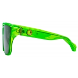 Linda Farrow - Occhiali da Sole Oversize Rui in Lime Neon - LFL1467C3SUN - Linda Farrow Eyewear