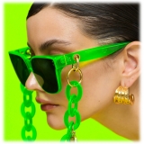 Linda Farrow - Occhiali da Sole Oversize Rui in Lime Neon - LFL1467C3SUN - Linda Farrow Eyewear